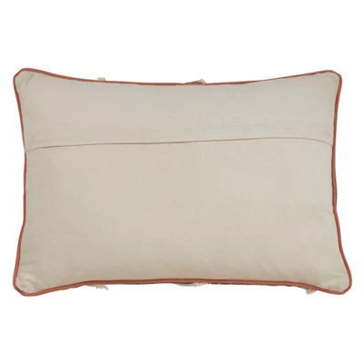 Saro Lifestyle Saro Lifestyle Throw Pillow Cover With Embroidered Block Print Design, Blue, 16"x24" 1 Saro Lifestyle Saro Lifestyle Throw Pillow Cover With Embroidered Block Print Design, Blue, 16"x24"