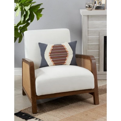 Saro Lifestyle Fringe Lace Applique Decorative Pillow Cover, Blue, 12"x18" 1 Saro Lifestyle Fringe Lace Applique Decorative Pillow Cover, Blue, 12"x18"