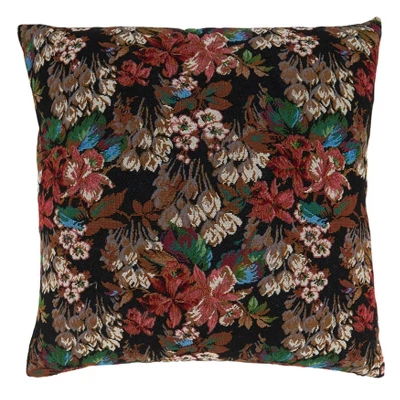 Saro Lifestyle Jacquard Flowers Throw Pillow With Poly Filling 2 Saro Lifestyle Jacquard Flowers Throw Pillow With Poly Filling - Image 2