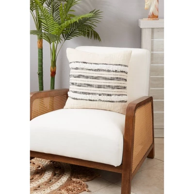 18"x18" Textured Striped Tufted Square Throw Pillow Cover - Saro Lifestyle 2 18"x18" Textured Striped Tufted Square Throw Pillow Cover - Saro Lifestyle - Image 2