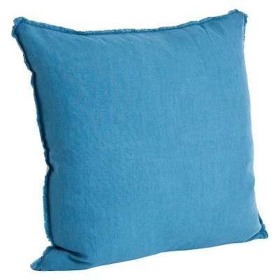 20"x20" Oversize Fringed Design Linen Square Throw Pillow - Saro Lifestyle 10 20"x20" Oversize Fringed Design Linen Square Throw Pillow - Saro Lifestyle - Image 10