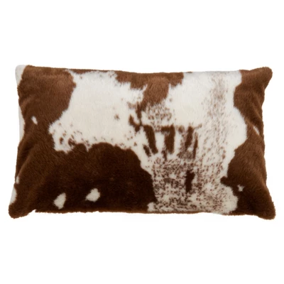 Saro Lifestyle Faux Fur Cow Hide Decorative Pillow Cover 5 Saro Lifestyle Faux Fur Cow Hide Decorative Pillow Cover - Image 5