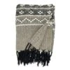 Saro Lifestyle Artisanal Multi-Pattern Fringed Throw, Black, 50"x60"