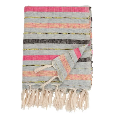 Saro Lifestyle Striped Throw Blanket With Multi-Color Design 1 Saro Lifestyle Striped Throw Blanket With Multi-Color Design