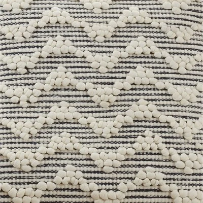 18"x18" Textured Chevron Design Square Throw Pillow Cover Blue - Saro Lifestyle 2 18"x18" Textured Chevron Design Square Throw Pillow Cover Blue - Saro Lifestyle - Image 2