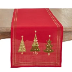 Saro Lifestyle Embroidered Christmas Tree Design Table Runner -Winter Glow Store GUEST 3c7237b0 2858 4d40 a344 01fb396adbff