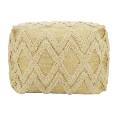 Saro Lifestyle Tufted Pouf With Foil Print Design 1 Saro Lifestyle Tufted Pouf With Foil Print Design