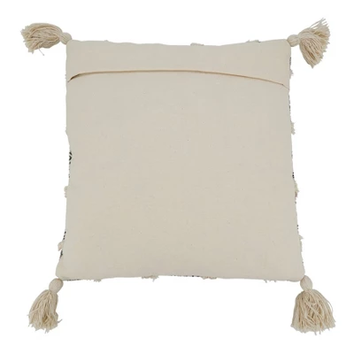 Saro Lifestyle Tufted Diamond Block Print Decorative Pillow Cover, Black, 20" 1 Saro Lifestyle Tufted Diamond Block Print Decorative Pillow Cover, Black, 20"