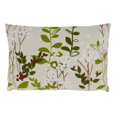 Saro Lifestyle Holiday Botanical Decorative Pillow Cover 3 Saro Lifestyle Holiday Botanical Decorative Pillow Cover - Image 3