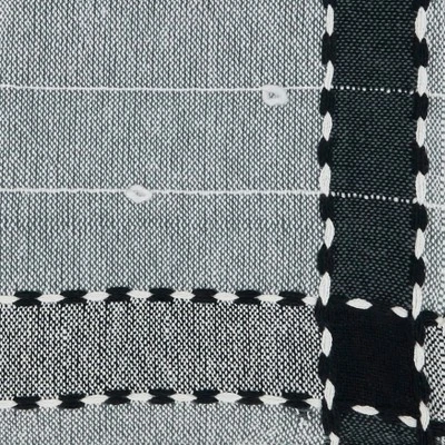 Saro Lifestyle Banded Border Tassel Throw, 50x60 Inches, Black 2 Saro Lifestyle Banded Border Tassel Throw, 50x60 Inches, Black - Image 2