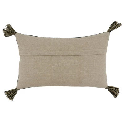 Saro Lifestyle Hamsa Hand Embroidered Decorative Pillow Cover, Black, 12"x20" 1 Saro Lifestyle Hamsa Hand Embroidered Decorative Pillow Cover, Black, 12"x20"