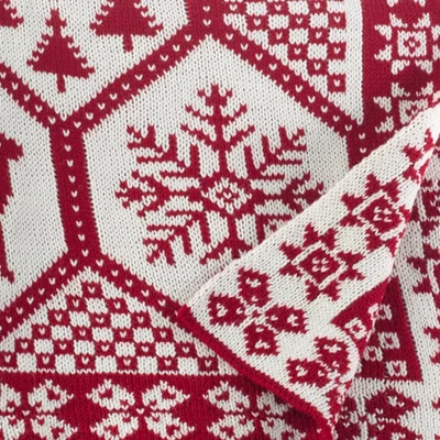 50"x60" Christmas Design Knitted Throw Blanket Red - Saro Lifestyle 2 50"x60" Christmas Design Knitted Throw Blanket Red - Saro Lifestyle - Image 2