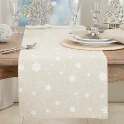 Saro Lifestyle Snowflake Christmas Table Runner -Winter Glow Store GUEST 3f40f05d 64af 4bef 8862 ed885f353ab4