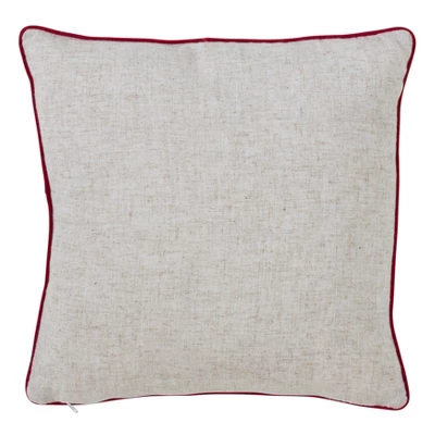 16"x16" Jolly Snowman Square Throw Pillow Tan - Saro Lifestyle: Festive Decor, Duck Feather Filled 1 16"x16" Jolly Snowman Square Throw Pillow Tan - Saro Lifestyle: Festive Decor, Duck Feather Filled