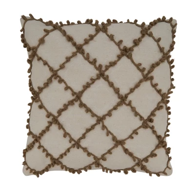 Saro Lifestyle Saro Lifestyle Cotton Pillow Cover With Dori Embroidered Design 3 Saro Lifestyle Saro Lifestyle Cotton Pillow Cover With Dori Embroidered Design - Image 3