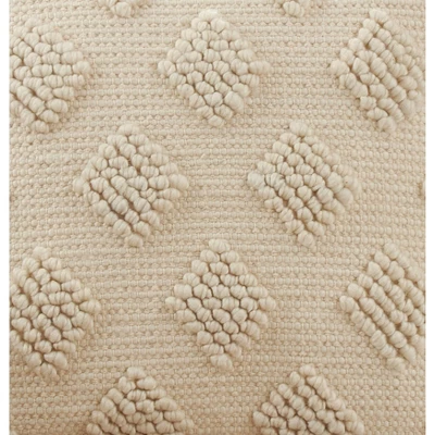 18"x18" Diamond Design With Pom-Poms Square Throw Pillow Cover Ivory - Saro Lifestyle 2 18"x18" Diamond Design With Pom-Poms Square Throw Pillow Cover Ivory - Saro Lifestyle - Image 2