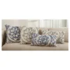 14"x23" Oversize Montpellier Floral Design Lumbar Throw Pillow Gray - Saro Lifestyle
