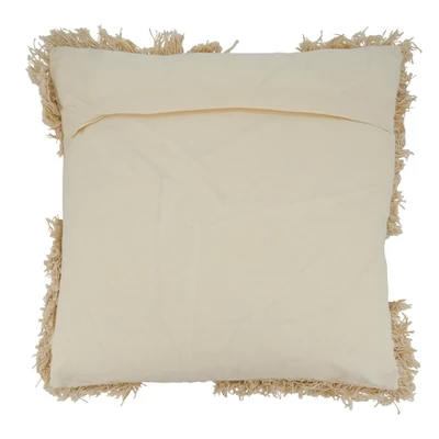 Saro Lifestyle Foil Printed Tufted Pillow - Poly Filled, 18" Square, Natural 1 Saro Lifestyle Foil Printed Tufted Pillow - Poly Filled, 18" Square, Natural
