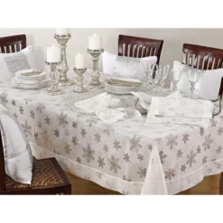 Saro Lifestyle Christmas Tablecloth With Burnout Snowflakes 9 Saro Lifestyle Christmas Tablecloth With Burnout Snowflakes -Winter Glow Store GUEST 44621a02 aa10 4e6f ae01 1af78f07a0d9