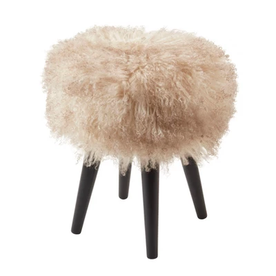 Saro Lifestyle Mongolian Lamb Fur Stool 6 Saro Lifestyle Mongolian Lamb Fur Stool - Image 6