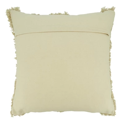 Saro Lifestyle Fringe Stripe Throw Pillow With Down Filling, 20", Natural 1 Saro Lifestyle Fringe Stripe Throw Pillow With Down Filling, 20", Natural