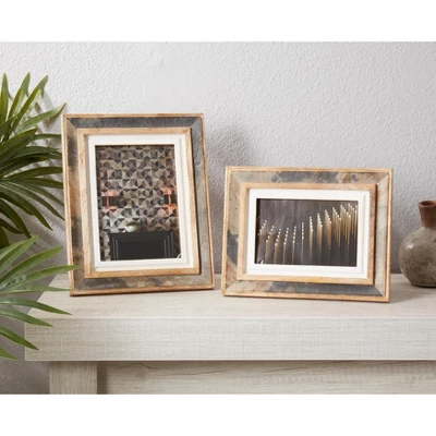 Saro Lifestyle Contemporary Wood And Slate Photo Frame 2 Saro Lifestyle Contemporary Wood And Slate Photo Frame - Image 2