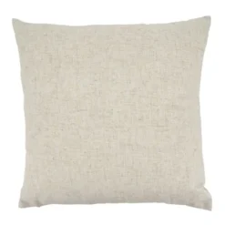 Saro Lifestyle Lets Snuggle Embroidered Pillow - Poly Filled, 17" Square, Natural