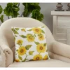 Saro Lifestyle Sunflower Decorative Pillow Cover, Yellow, 18"x18"