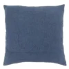 20"x20" Oversize Floral Design Stone Washed Poly Filled Square Throw Pillow Blue - Saro Lifestyle: Cotton, Indoor Decorative Cushion, Zippered