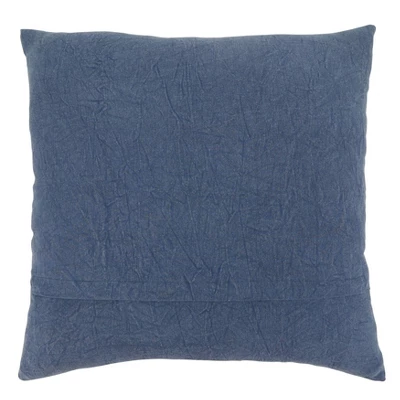 20"x20" Oversize Floral Design Stone Washed Poly Filled Square Throw Pillow Blue - Saro Lifestyle: Cotton, Indoor Decorative Cushion, Zippered 1 20"x20" Oversize Floral Design Stone Washed Poly Filled Square Throw Pillow Blue - Saro Lifestyle: Cotton, Indoor Decorative Cushion, Zippered