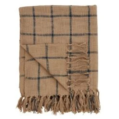 50"x60" Checkered Throw Blanket Brown - Saro Lifestyle
