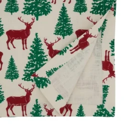 Saro Lifestyle Deer And Christmas Trees Design Table Runner