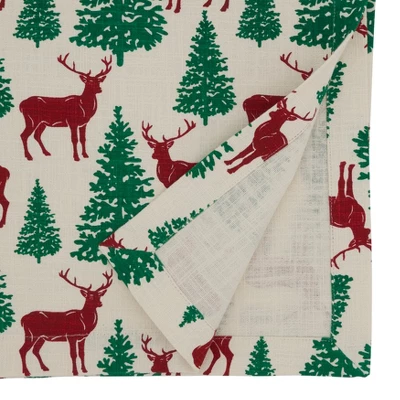 Saro Lifestyle Deer And Christmas Trees Design Table Runner 1 Saro Lifestyle Deer And Christmas Trees Design Table Runner