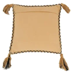 Saro Lifestyle Braided Border Tassel Decorative Pillow Cover