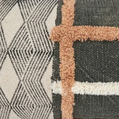 Saro Lifestyle Saro Lifestyle Printed And Tufted Design Pillow Cover, Multi, 16"x24" 2 Saro Lifestyle Saro Lifestyle Printed And Tufted Design Pillow Cover, Multi, 16"x24" - Image 2