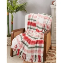 50"x60" Cozy Faux Mohair Plaid Throw Blanket Natural - Saro Lifestyle: Acrylic Soft Throw For Couch, Year Round Use 5 50"x60" Cozy Faux Mohair Plaid Throw Blanket Natural - Saro Lifestyle: Acrylic Soft Throw For Couch, Year Round Use -Winter Glow Store GUEST 4ddd0940 58db 4849 8107 647acf7d8055