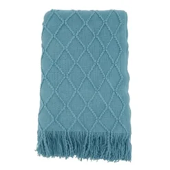 50"x60" Solid With Knitted Design Throw Blanket - Saro Lifestyle -Winter Glow Store GUEST 4e73627d 655d 4aca 9f43 4ae6096a1c8e