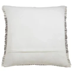 22"x22" Oversize Kantha Stitched Square Throw Pillow Cover Gray - Saro Lifestyle