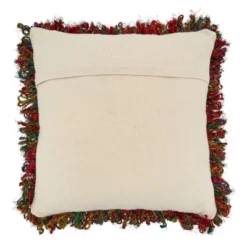 Saro Lifestyle Boho Circle Decorative Pillow Cover, Multi, 20"