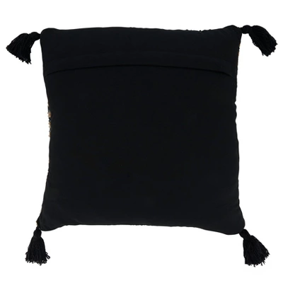 Saro Lifestyle Saro Lifestyle Throw Pillow Cover With Striped Tassel Design 1 Saro Lifestyle Saro Lifestyle Throw Pillow Cover With Striped Tassel Design