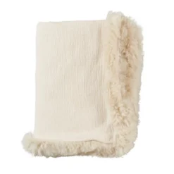 Saro Lifestyle Plush Lamb Fur Border Linen Throw Blanket 9 Saro Lifestyle Plush Lamb Fur Border Linen Throw Blanket -Winter Glow Store GUEST 50592a34 6372 4e18 ae04 5e8e23e59765