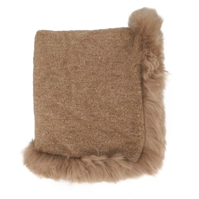 Saro Lifestyle Wildly Cozy Llama Fur Throw Blanket With Lamb Fur Border 2 Saro Lifestyle Wildly Cozy Llama Fur Throw Blanket With Lamb Fur Border - Image 2