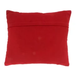 Saro Lifestyle Plaid Chenille Decorative Pillow Cover, Red, 18"