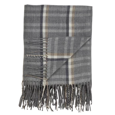 Plaid Tassle Throw Blanket Gray - Saro Lifestyle 1 Plaid Tassle Throw Blanket Gray - Saro Lifestyle