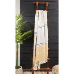 Saro Lifestyle Saro Lifestyle Cotton Throw Blanket With Striped Design, Multi, 50"x60" -Winter Glow Store GUEST 5375f533 416e 430c bae0 9d4485fa79dd