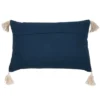 Saro Lifestyle Tri-Line Frayed Throw Pillow With Polyester Filling, Navy Blue, 14" X 23"