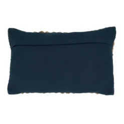 12"x20" Oversized Rope Design Down Filled Lumbar Throw Pillow Navy Blue - Saro Lifestyle