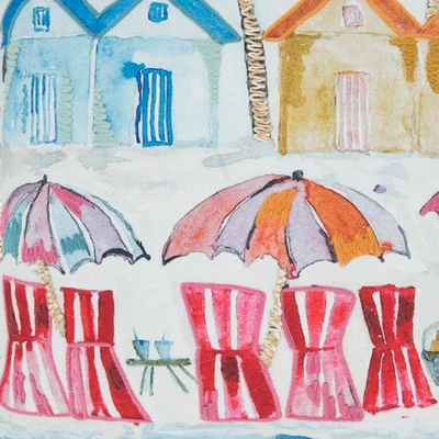 Saro Lifestyle Coastal Outdoor Beach Poly Filled Pillow, 20"x20", Multicolored 2 Saro Lifestyle Coastal Outdoor Beach Poly Filled Pillow, 20"x20", Multicolored - Image 2