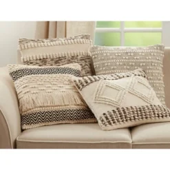 18"x18" Diamond Design Woven Square Pillow Cover Ivory - Saro Lifestyle 7 18"x18" Diamond Design Woven Square Pillow Cover Ivory - Saro Lifestyle -Winter Glow Store GUEST 55cc31fd 832f 4a49 9b59 5d1f061f5660