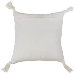 20"x20" Oversize Solid Square Throw Pillow With Tassels Cream - Saro Lifestyle -Winter Glow Store GUEST 5640da8b 4668 441b a8b5 805db10ef10b